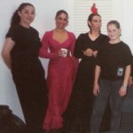 <p style="text-align: right;" dir="rtl">סילביה עם חברי להקתה 1990<br />שמאל לימין:<br />מיכל נתן, נטע שיזף, סילביה והדר שובל</p>